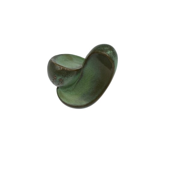 Frankoma Pottery Prairie Green Vintage One Pc Salt & Pepper Shakers Lazy Bones - Picture 2 of 6